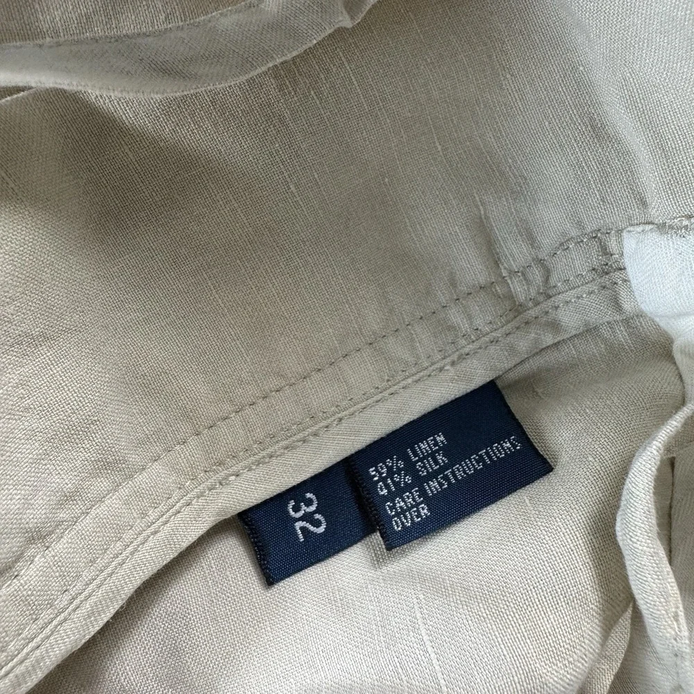 Polo Ralph Lauren Silk Linen VTG Drawstring Mens Short Size 32